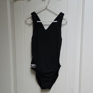Speedo Kids Classic Black One Piece Swimsuit Racer Back